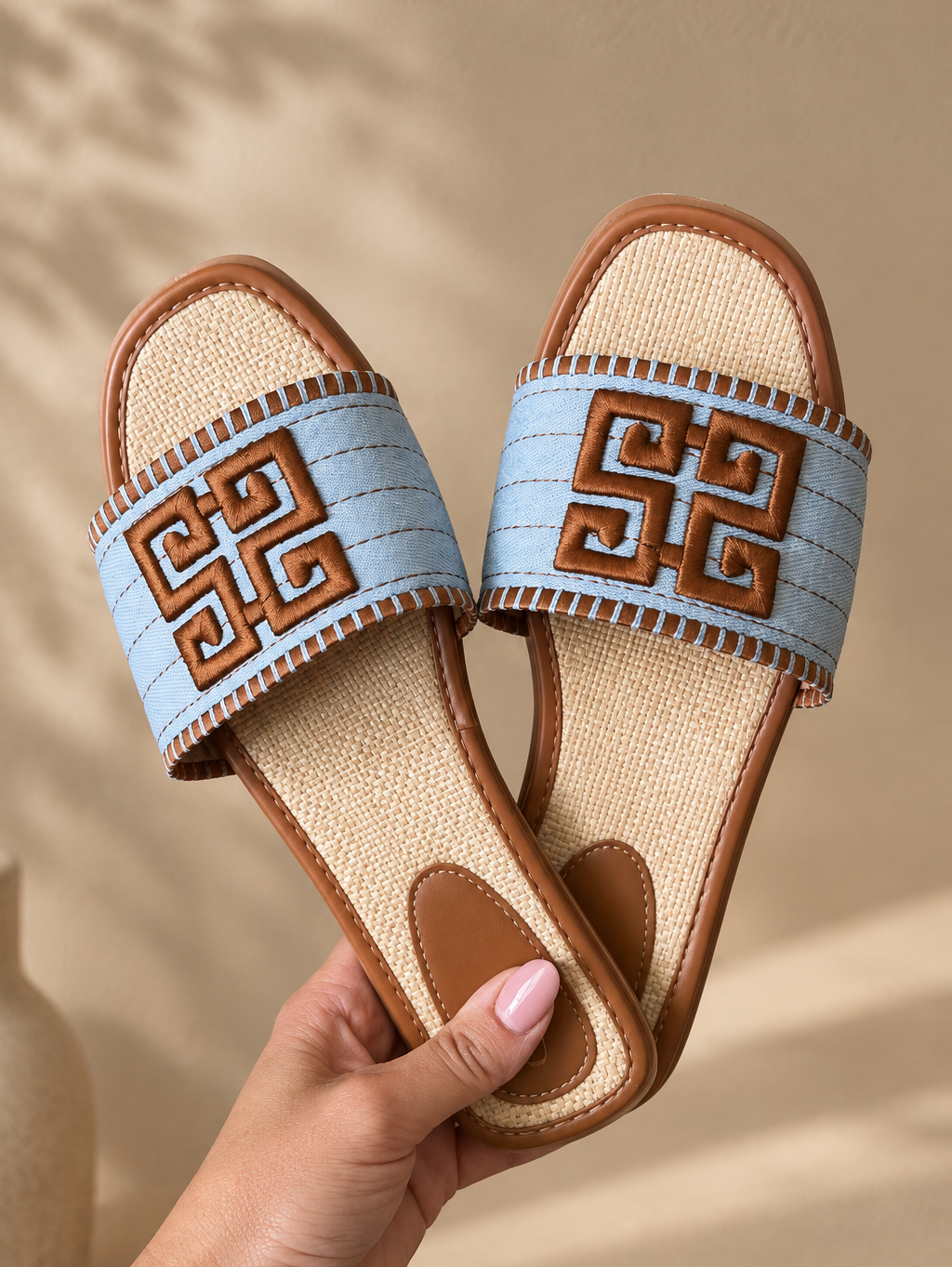 Loewi - Slipper - light denim/cognac