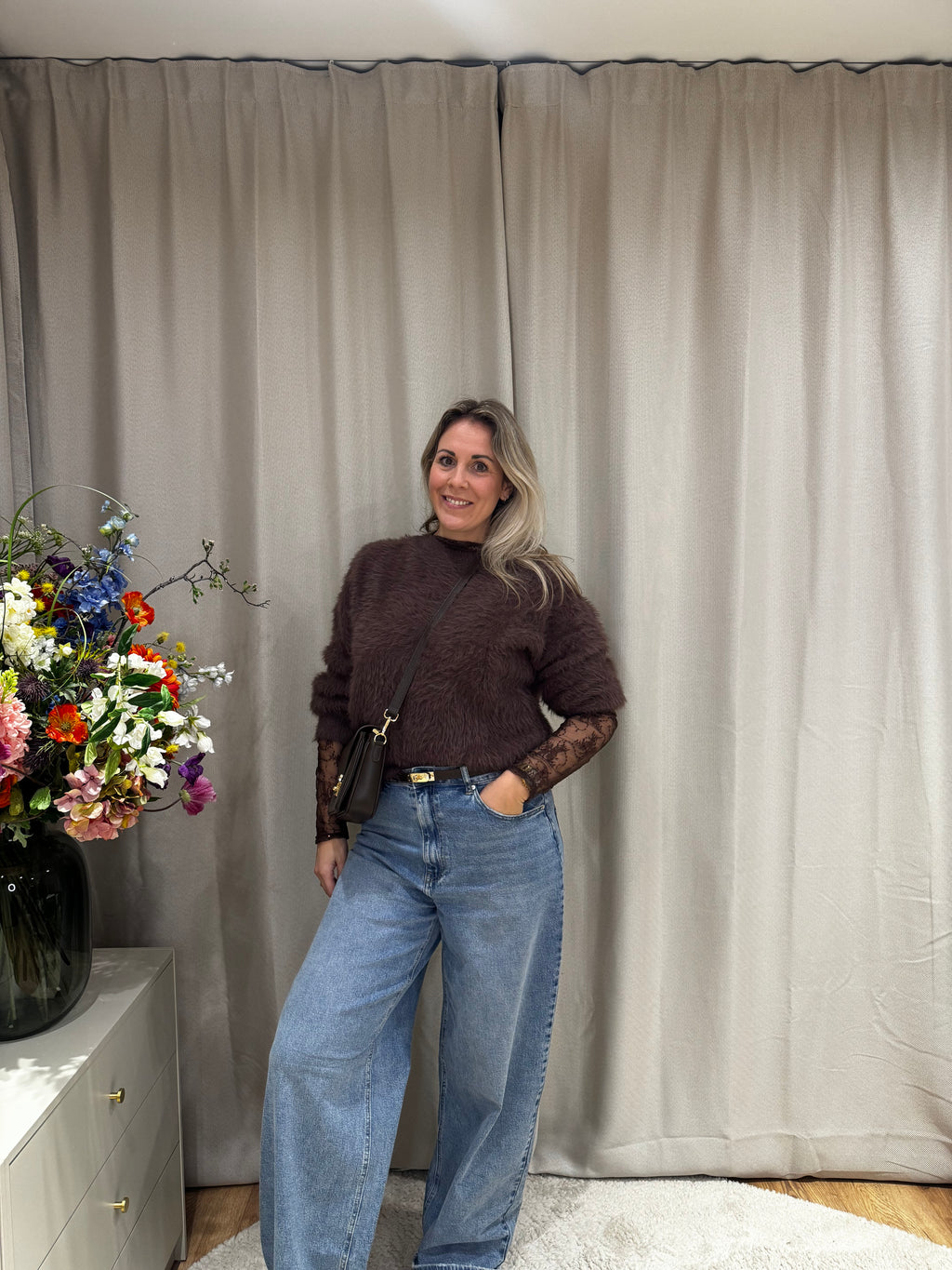 Fleur - Fluffy trui - bruin