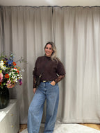 Fleur - Fluffy trui - bruin