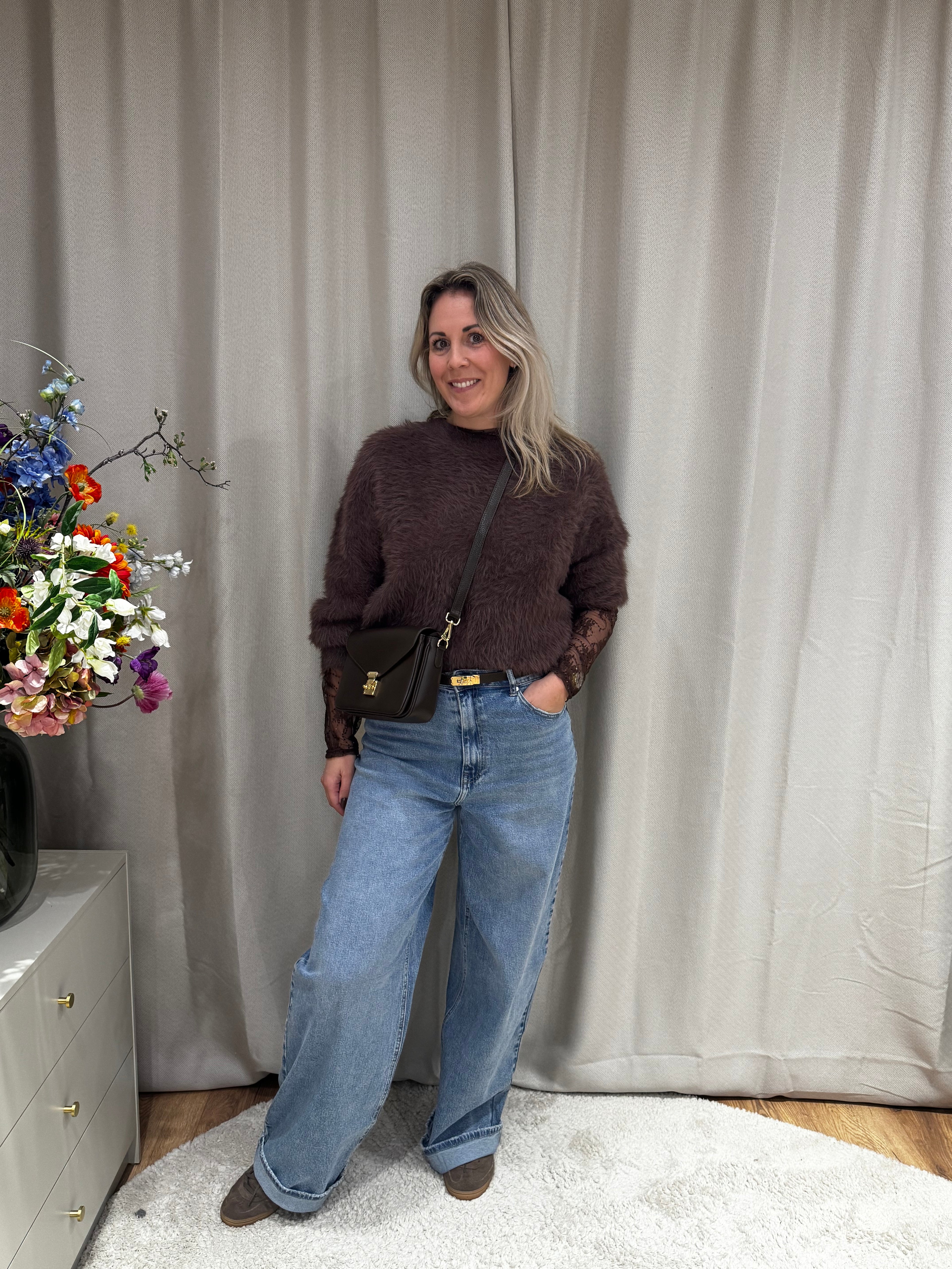 Fleur - Fluffy trui - bruin