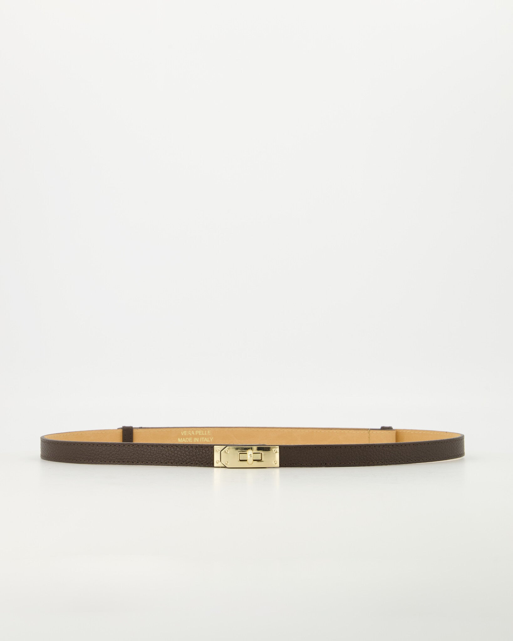 Garcia - Leren riem gouden gesp - bruin
