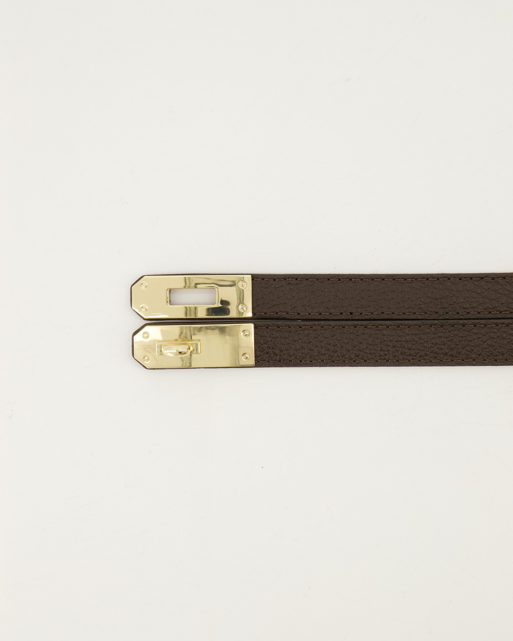 Garcia - Leren riem gouden gesp - bruin