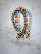 Lilly - Telefoonkoord set - kralen beige-multi