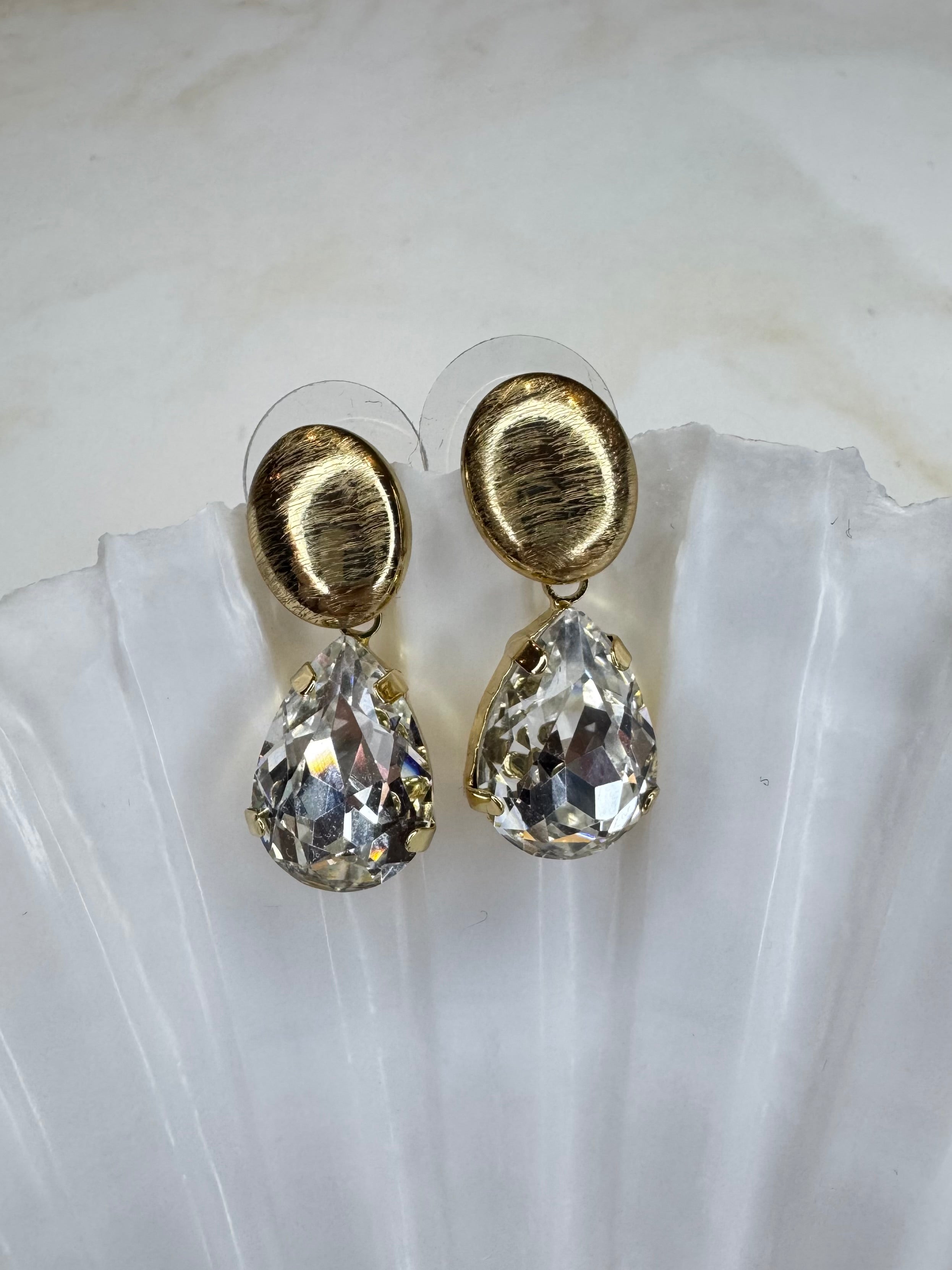 Eveline - Oorbellen goud diamant - zilver