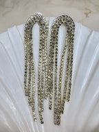 Joelle - Statement oorbellen glitter goud - zilver