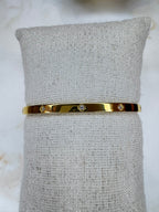 Jade - Bangle armband mini klaver - goud