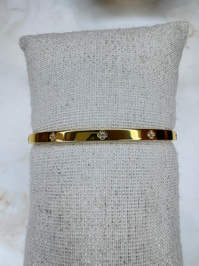 Jade - Bangle armband mini klaver - goud