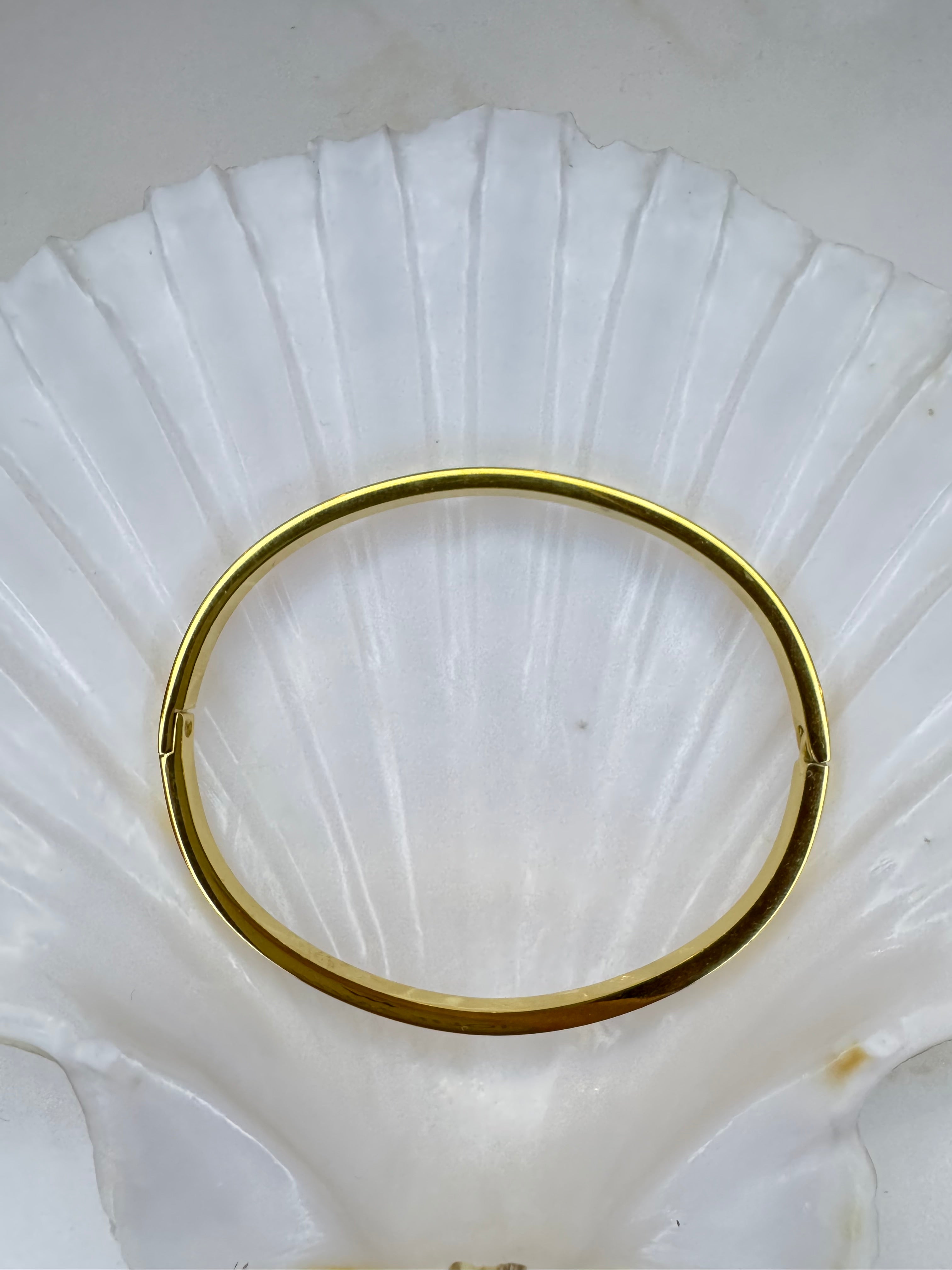 Jade - Bangle armband mini klaver - goud