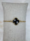 Celeste - Armband klaver goud - zwart
