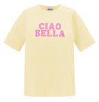 Louna - T-shirt Ciao Bella - zachtgeel