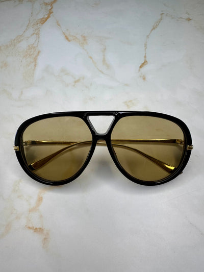 Bon Venice - Zonnebril goud - zwart/beige