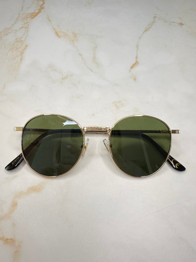 Raya - Zonnebril rond goud - groen