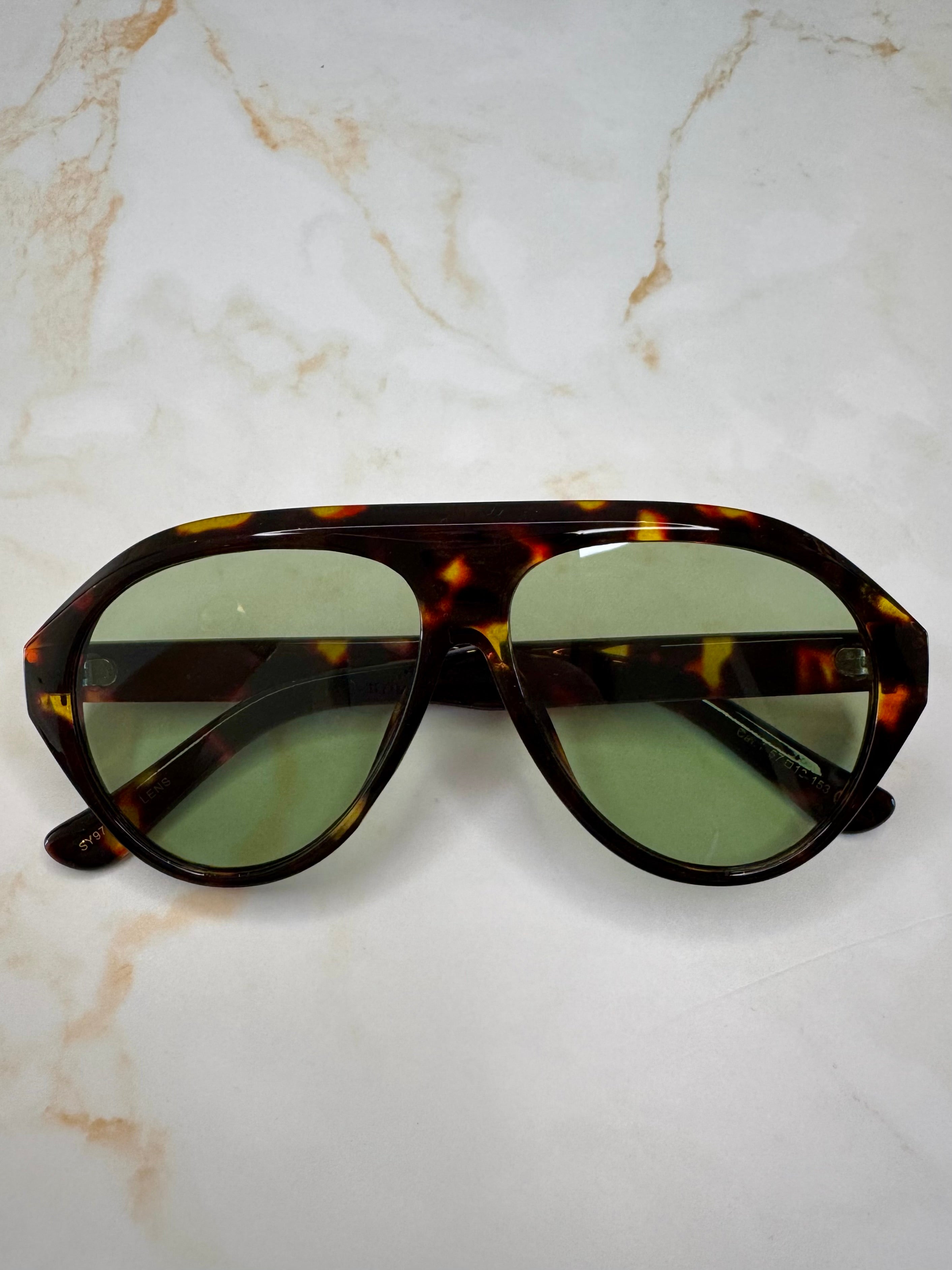 Chloé - Zonnebril - bruin/groen