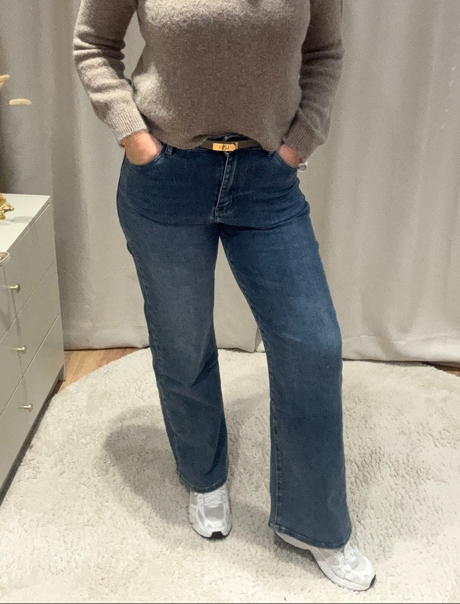 Maxime - Jeans wide leg - midblue