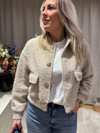 Carin - Bomberjasje bouclé - beige