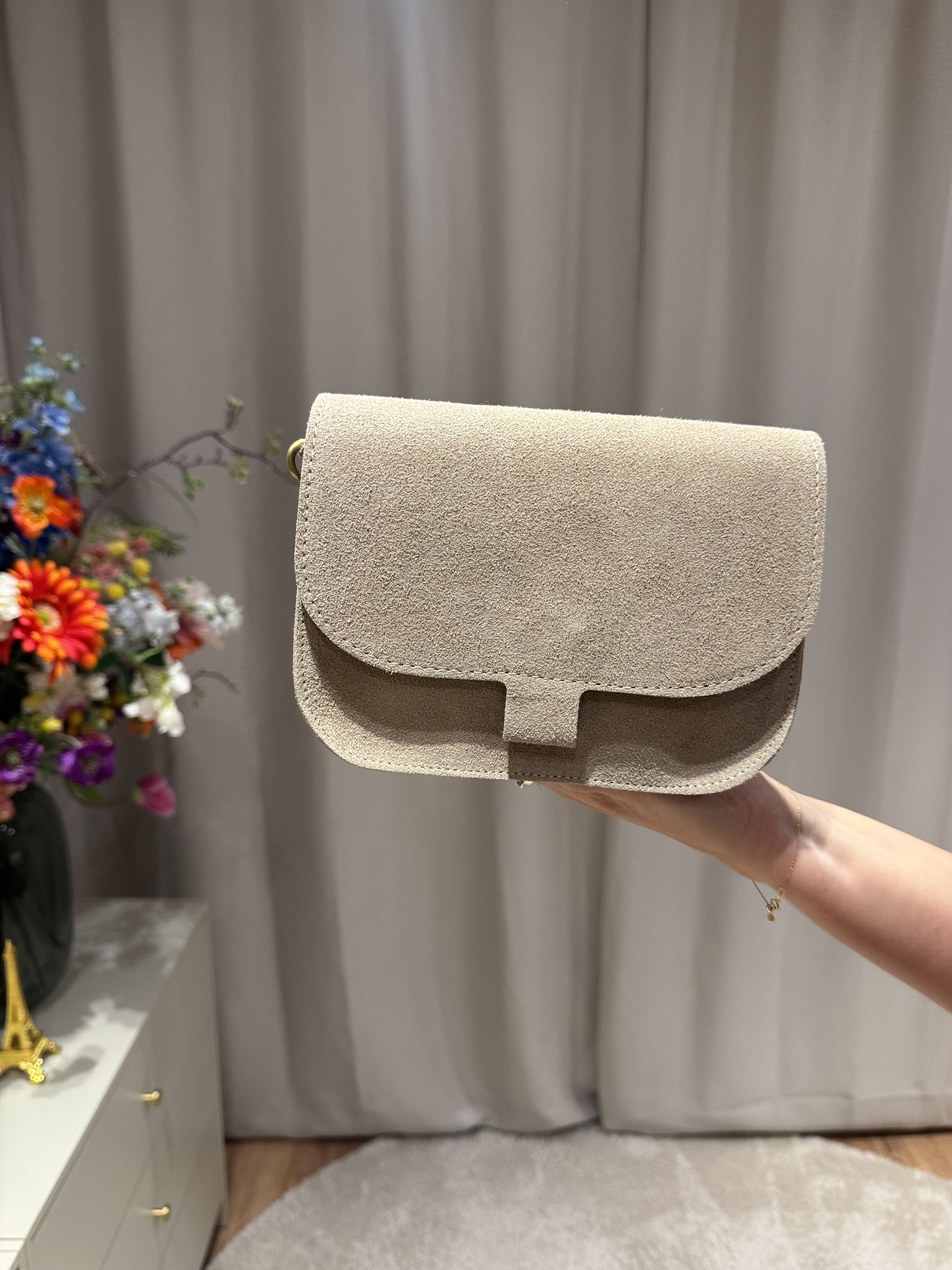 Flora - Suede tas - beige