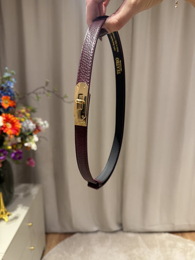 Garcia - Leren riem gouden gesp - burgundy