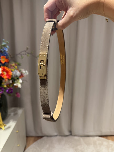 Garcia - Suede riem gouden gesp - taupe