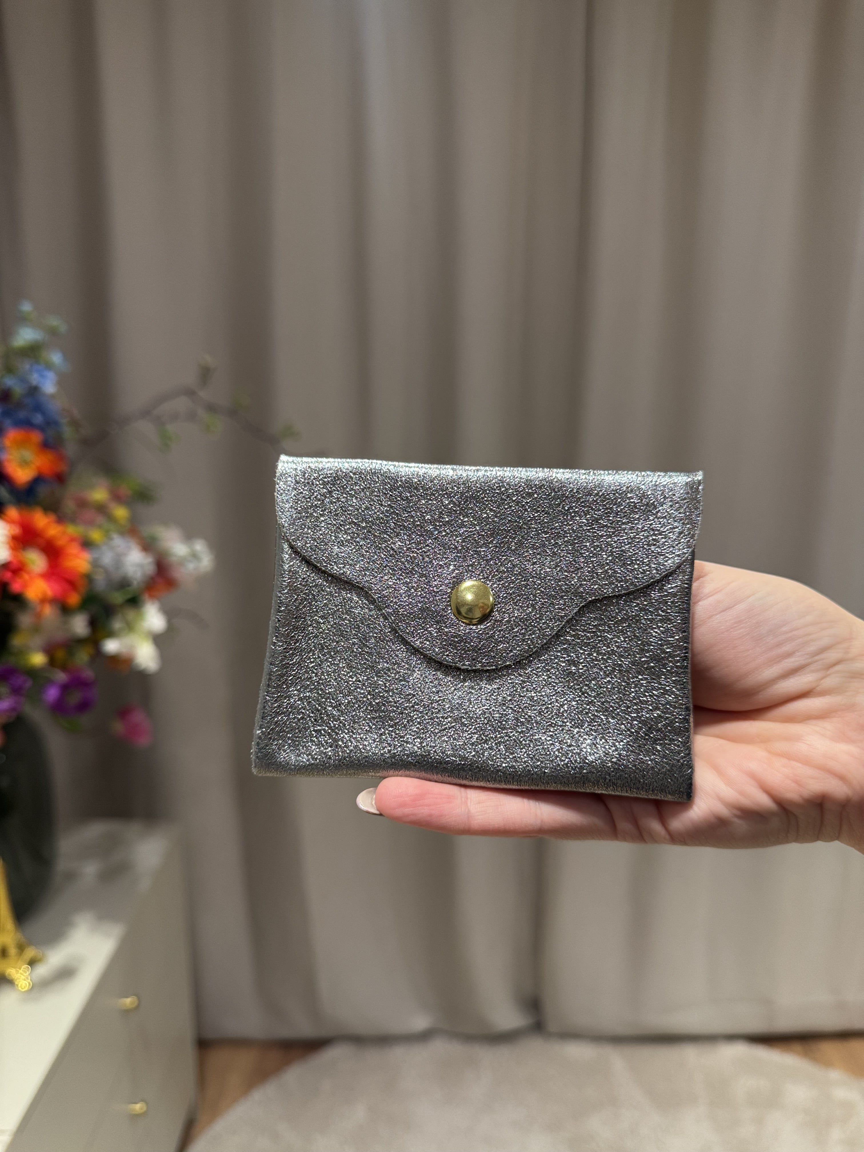 Isabelle - Portemonnee klein - metalic zilver