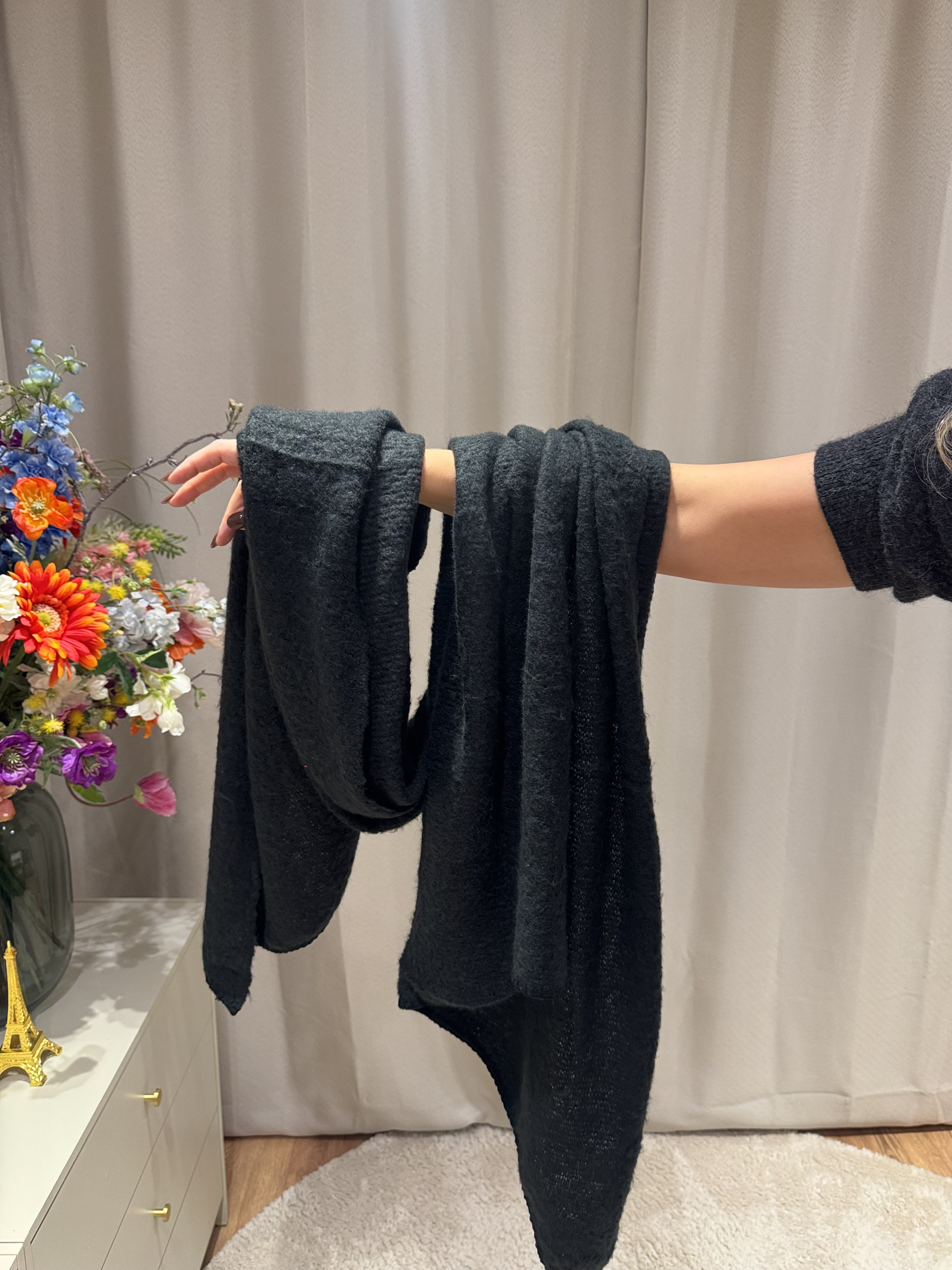 Bernice - Lange shawl - zwart