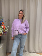 Margriet - gebreid vest - lila