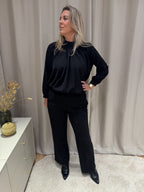 Tanja - Blouse ballon mouw - zwart