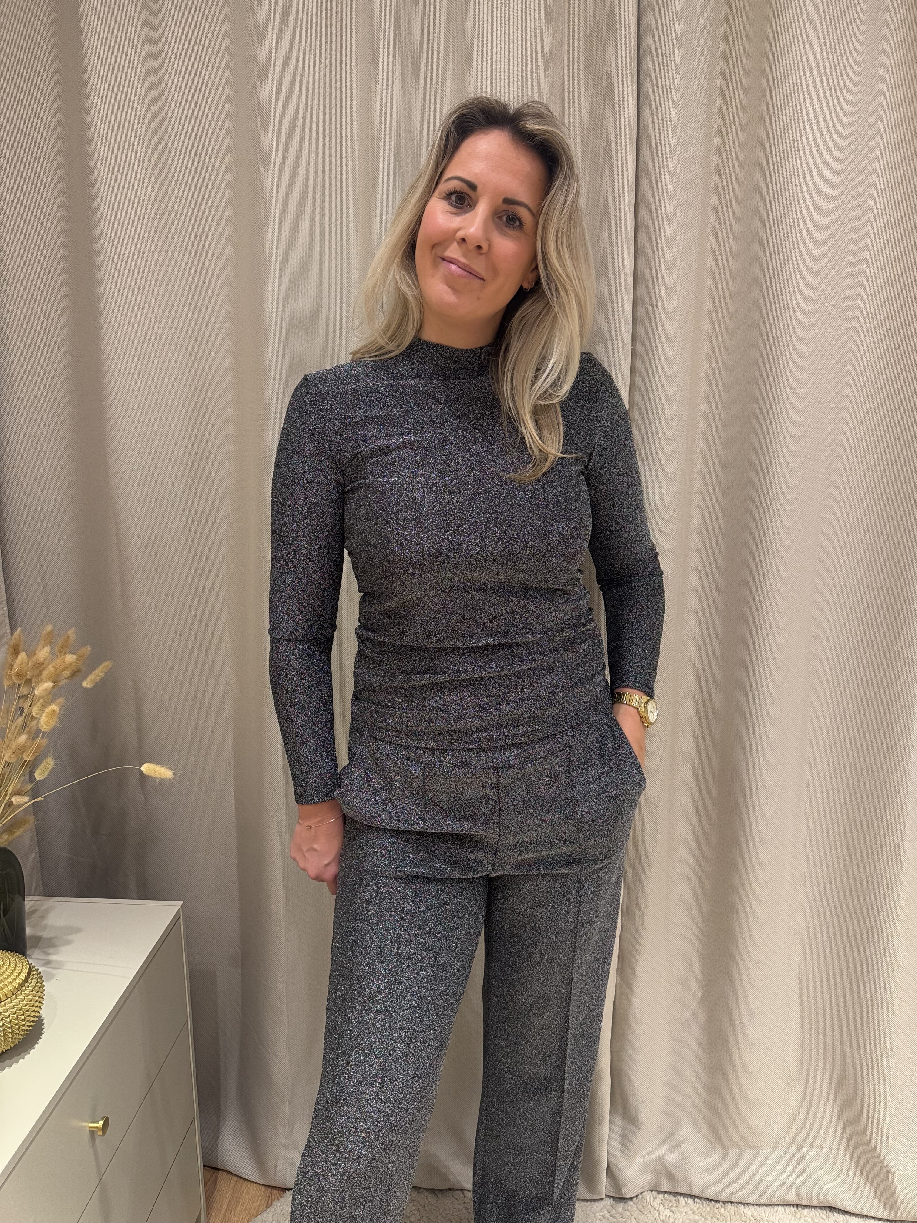 Luus - Glitter col - zwart/zilver