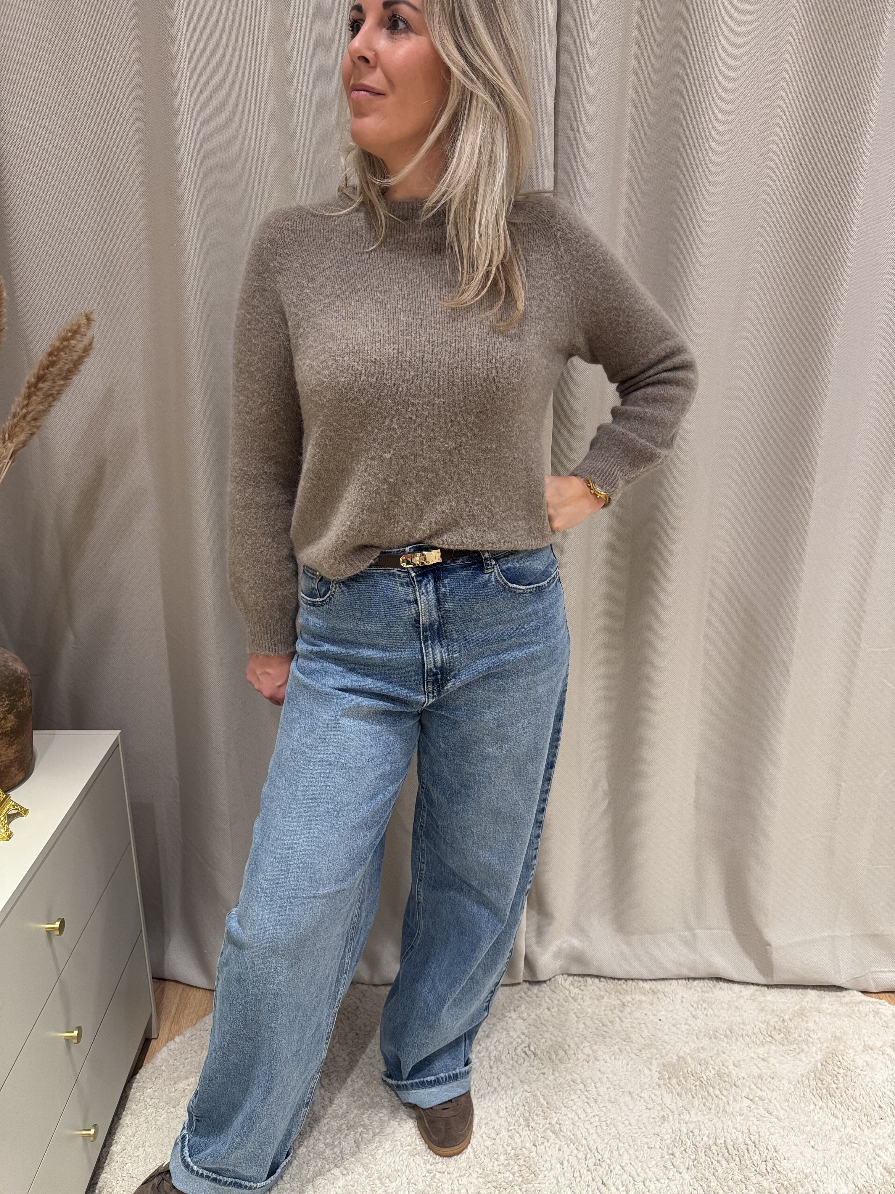 Joni - Baggy jeans wide leg - midblue