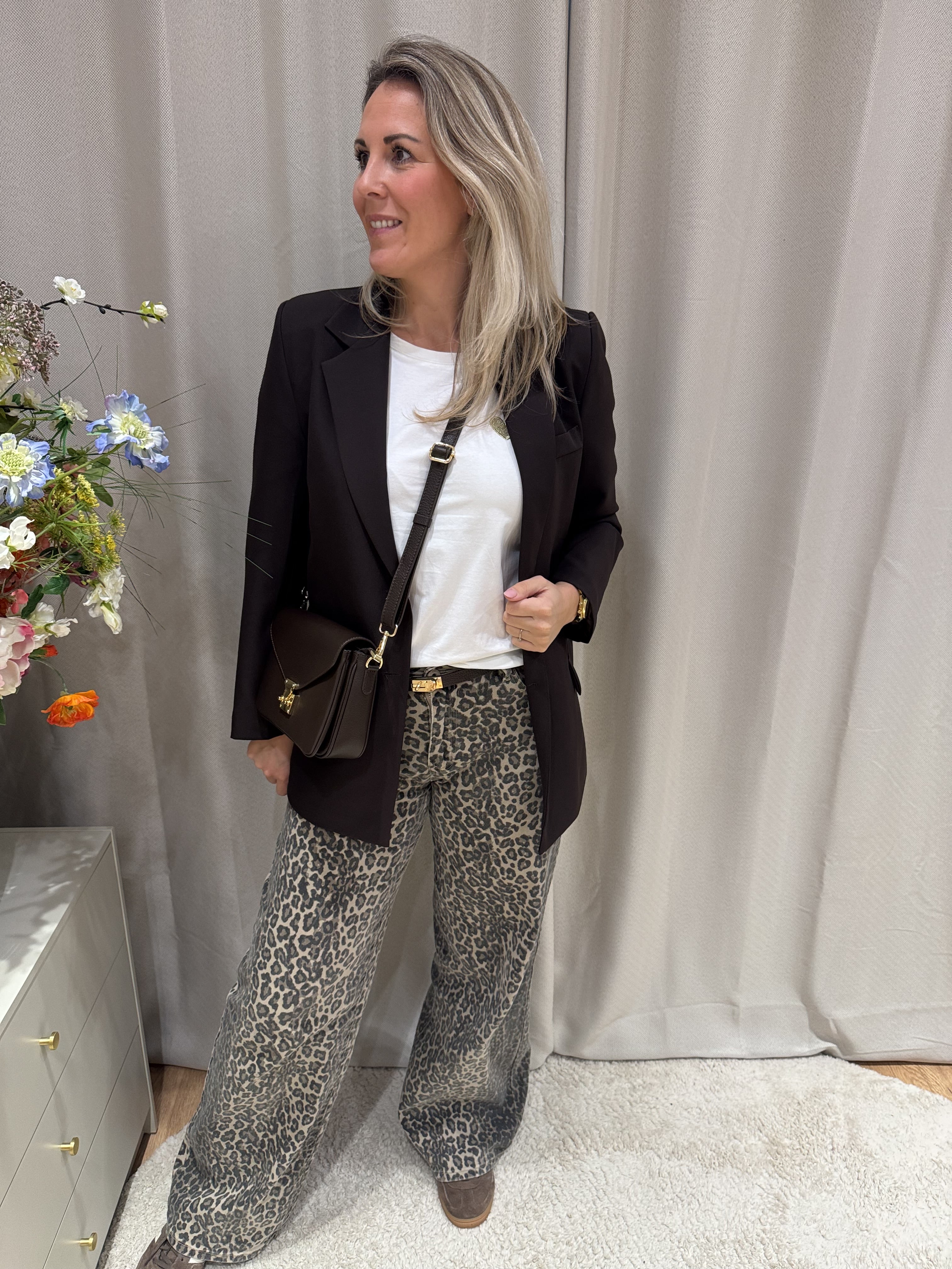 Margreet - Basis blazer - bruin