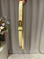 Bien - Leren riem gouden gesp - zachtgeel