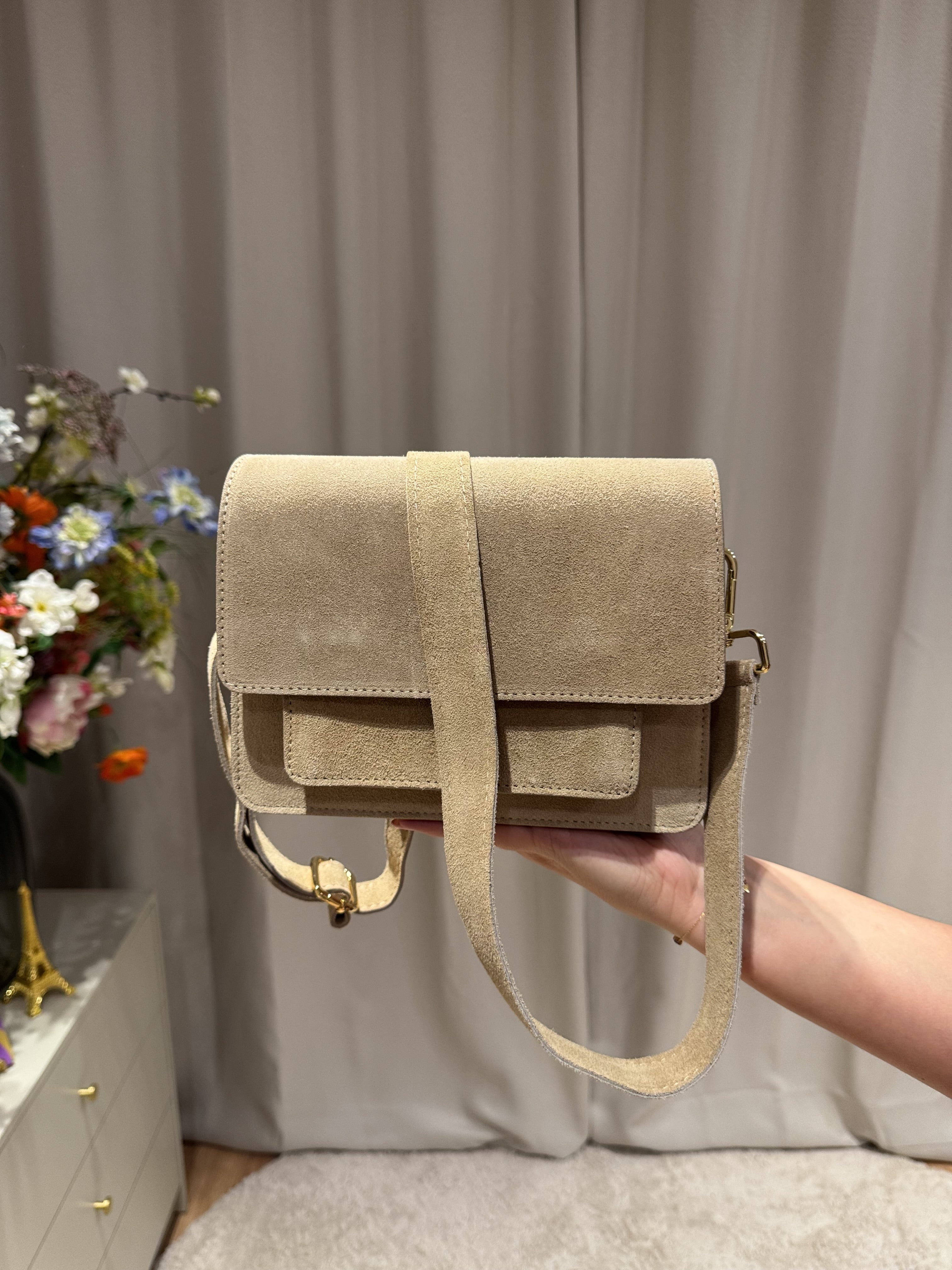 Fenna - Suede tas - beige