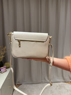 Esther - Leren tas gouden sluiting - beige