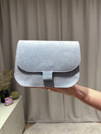 Flora - Suede tas - lichtblauw