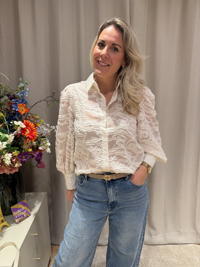 Alice - Blouse ballonmouw patroon - creme