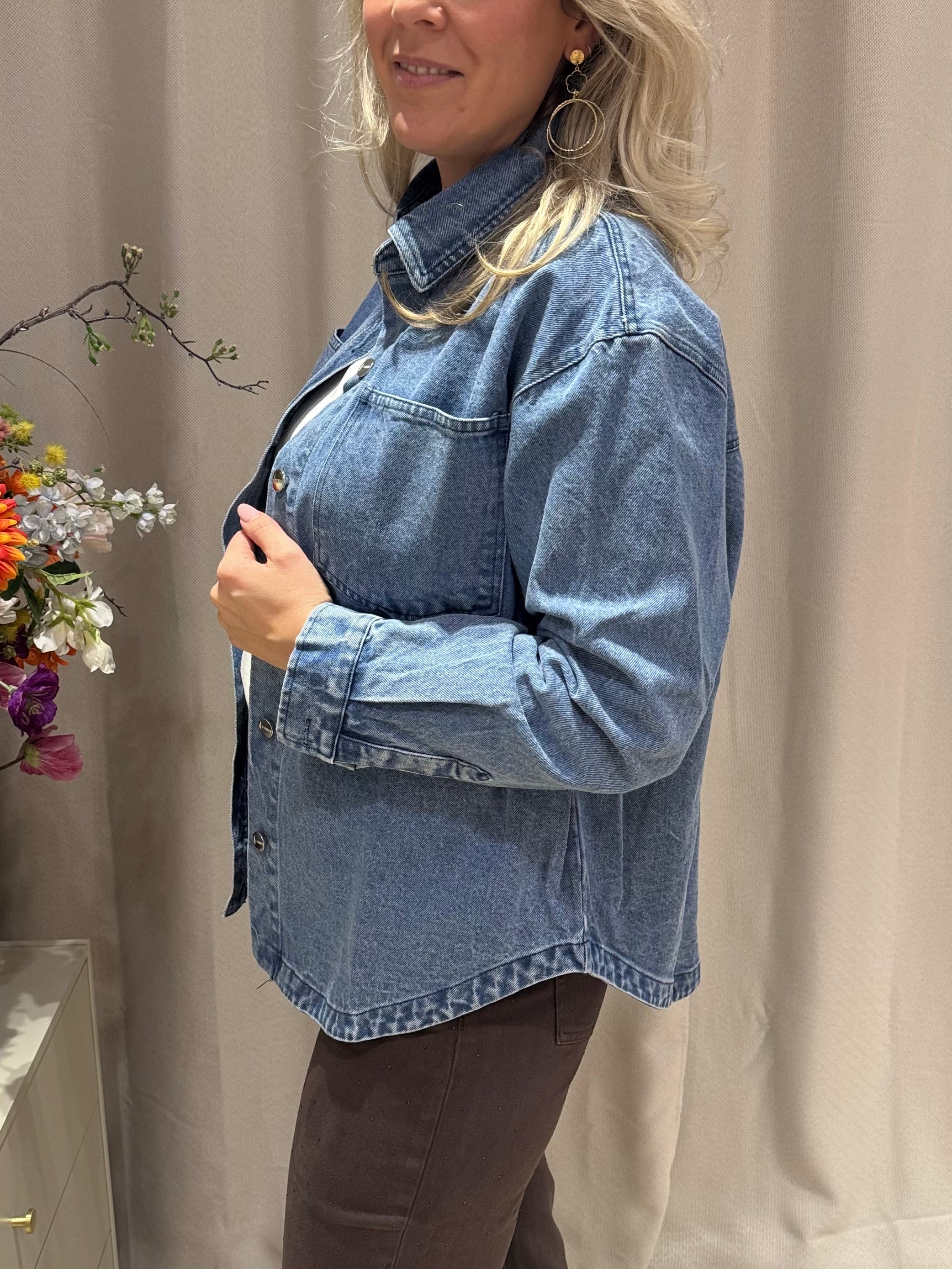 Mila - Azzurro jeans blouse - midblue