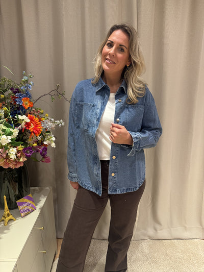 Mila - Azzurro jeans blouse - midblue