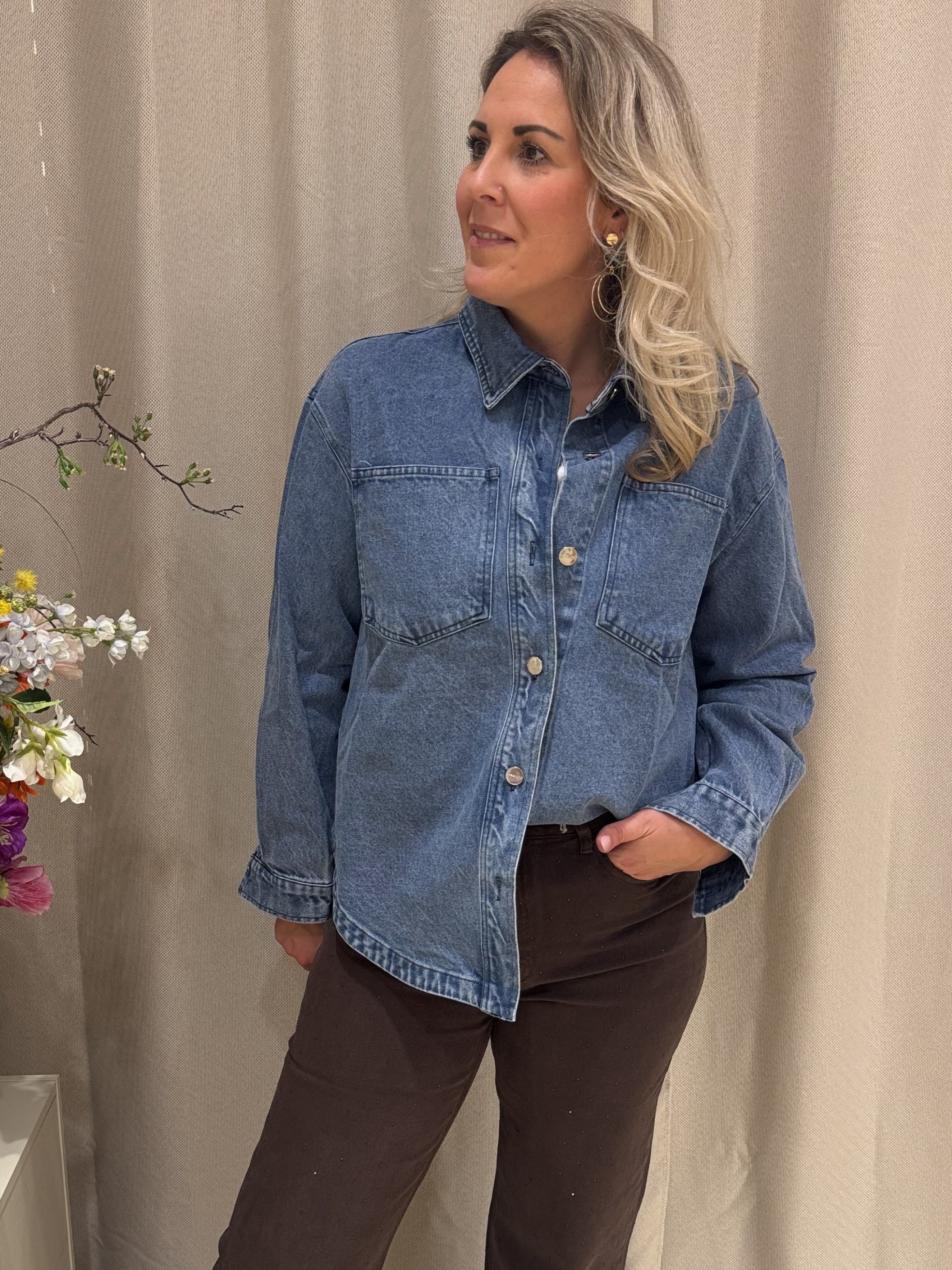 Mila - Azzurro jeans blouse - midblue