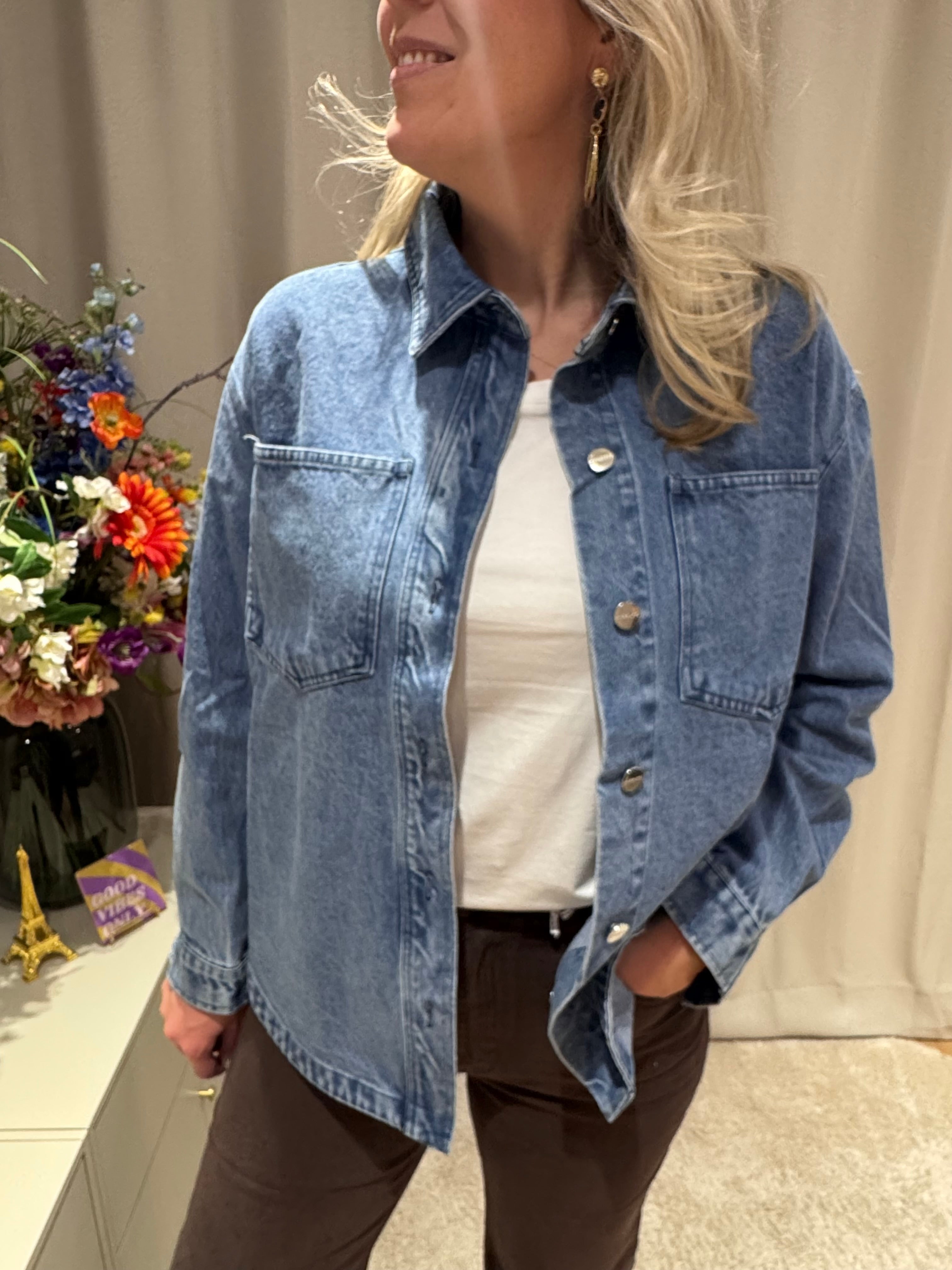Mila - Azzurro jeans blouse - midblue