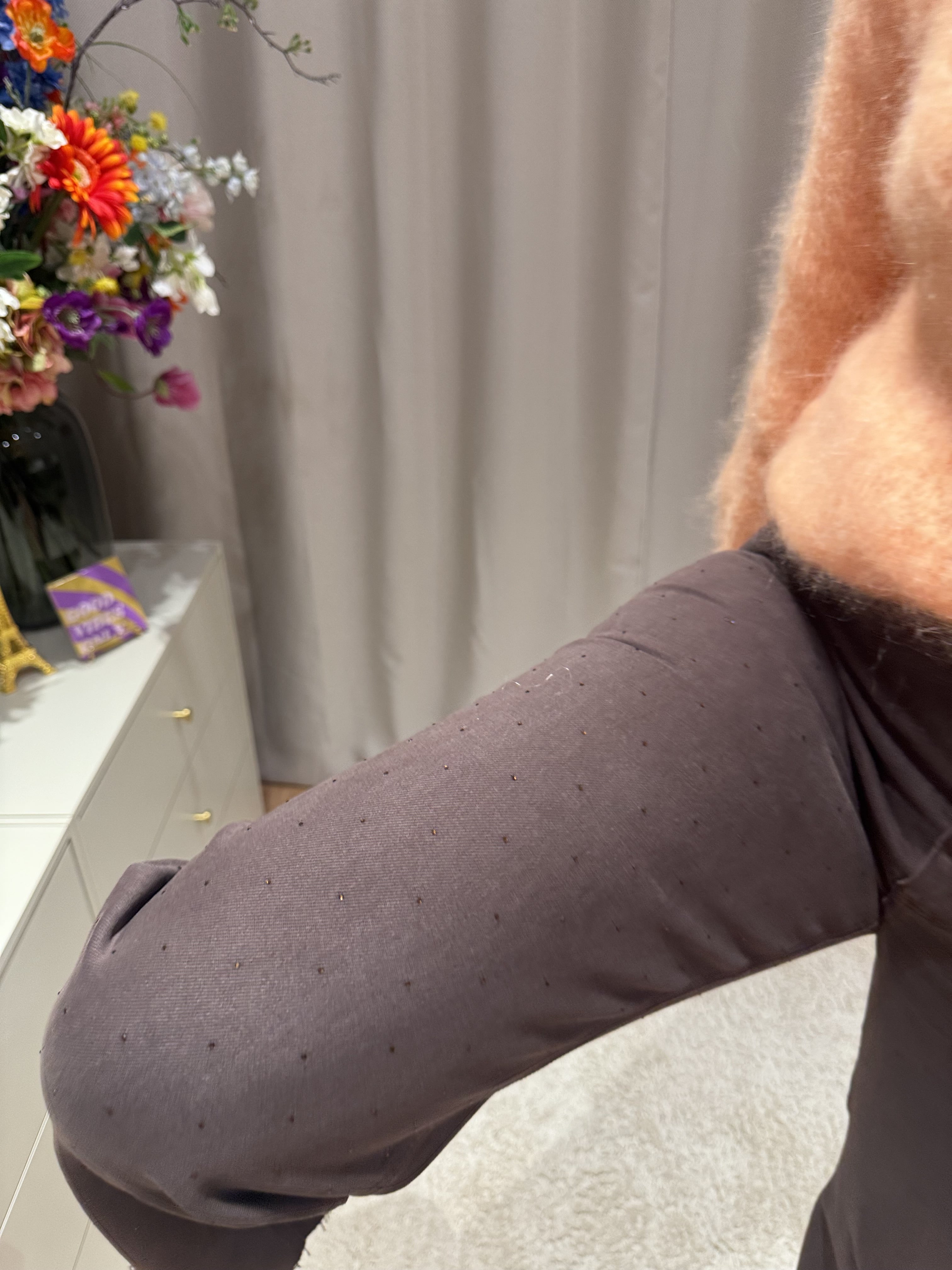 Susan - Jeans Queen Hearts glitter - bruin