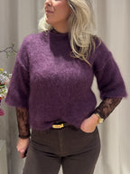 Pauline - Mohair trui korte mouw - paars