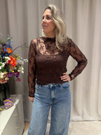 Victoria - Longsleeve kant - lichtbruin
