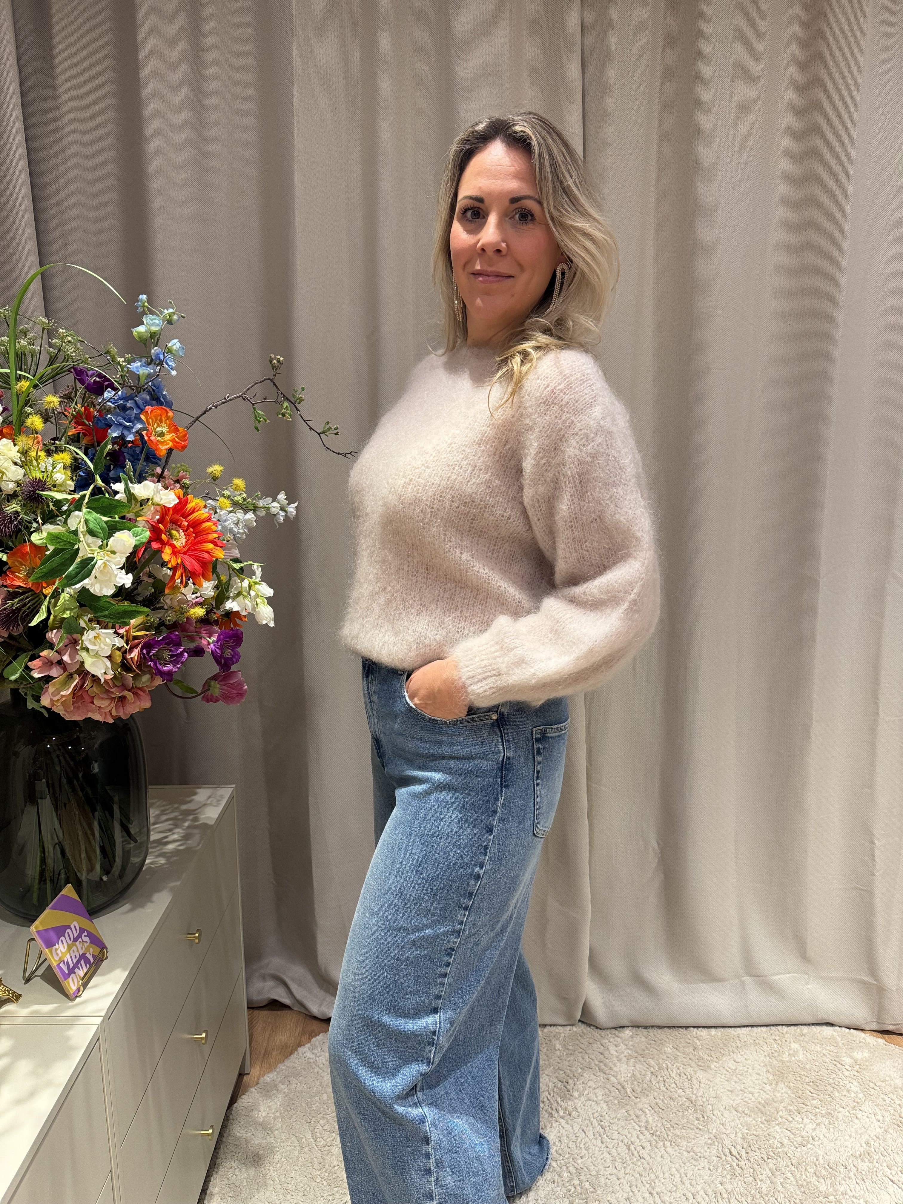 Denice - Mohair trui - beige