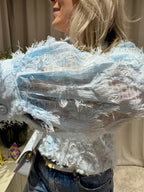 Anna - Blouse ballonmouw fluffy - lichtblauw