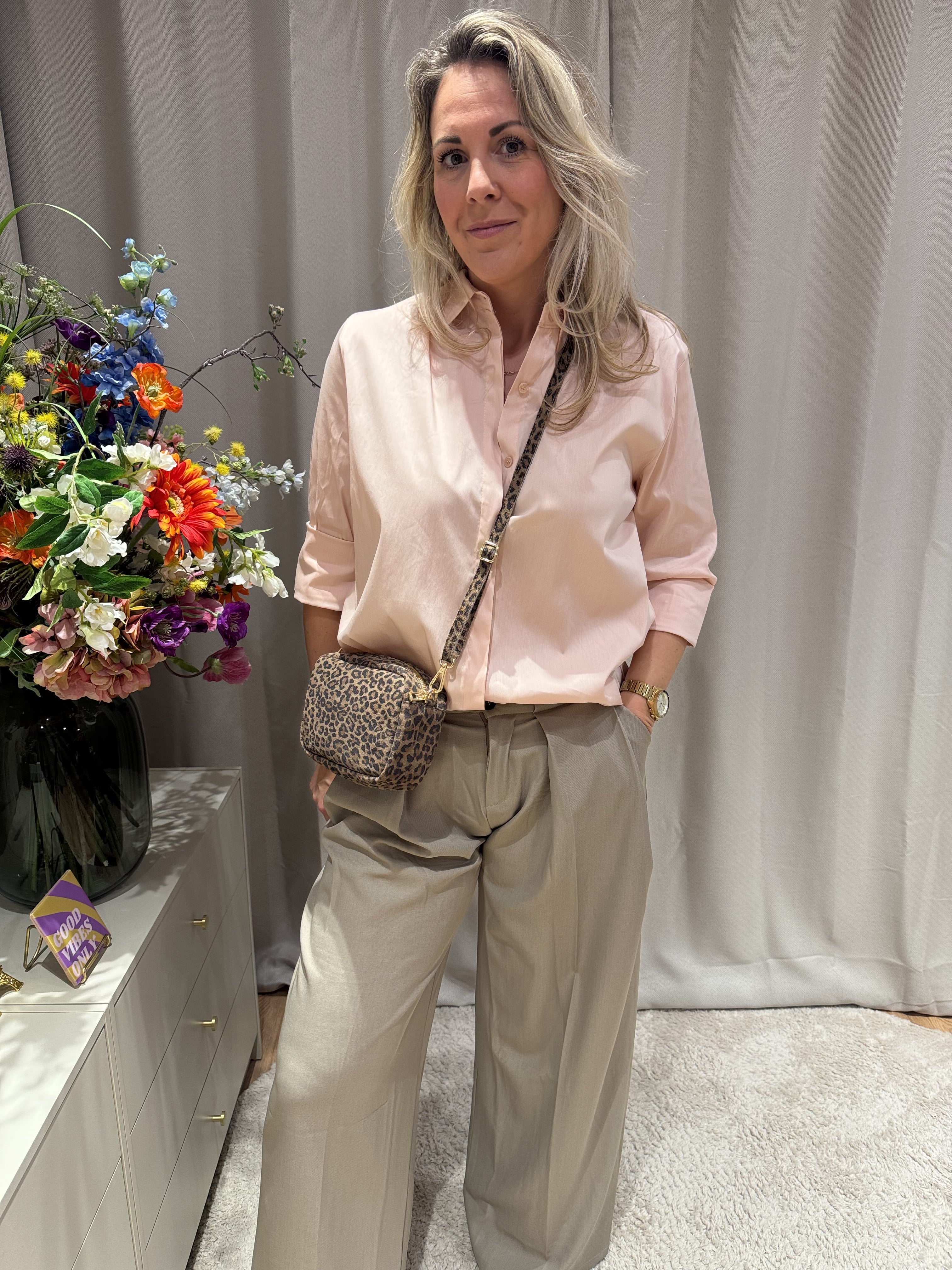 Rose - Pantalon wide leg - taupe