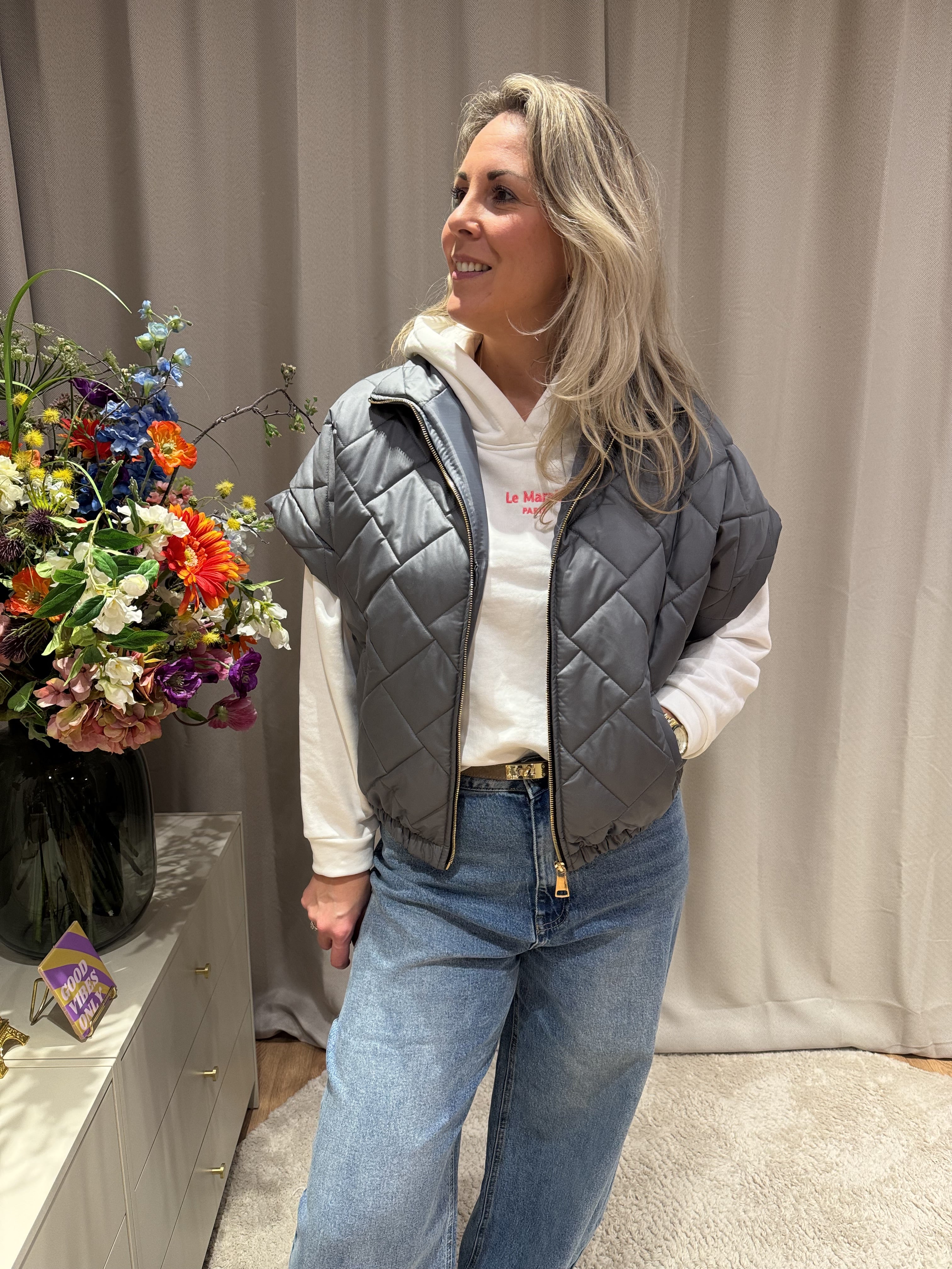 Amélie - Bomber bodywarmer - antraciet