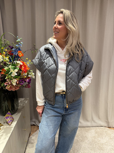 Amélie - Bomber bodywarmer - antraciet