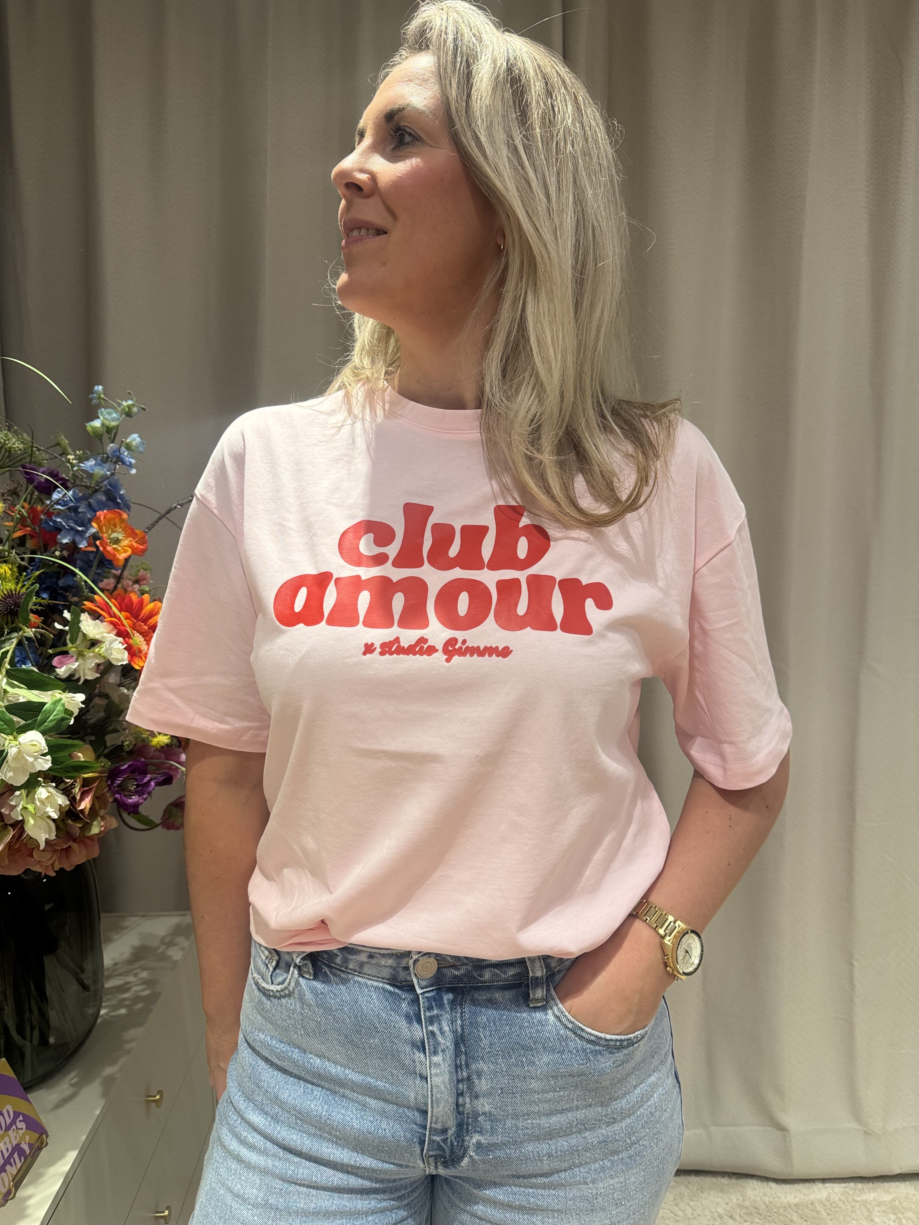 Camille - T-shirt Club Amour - roze