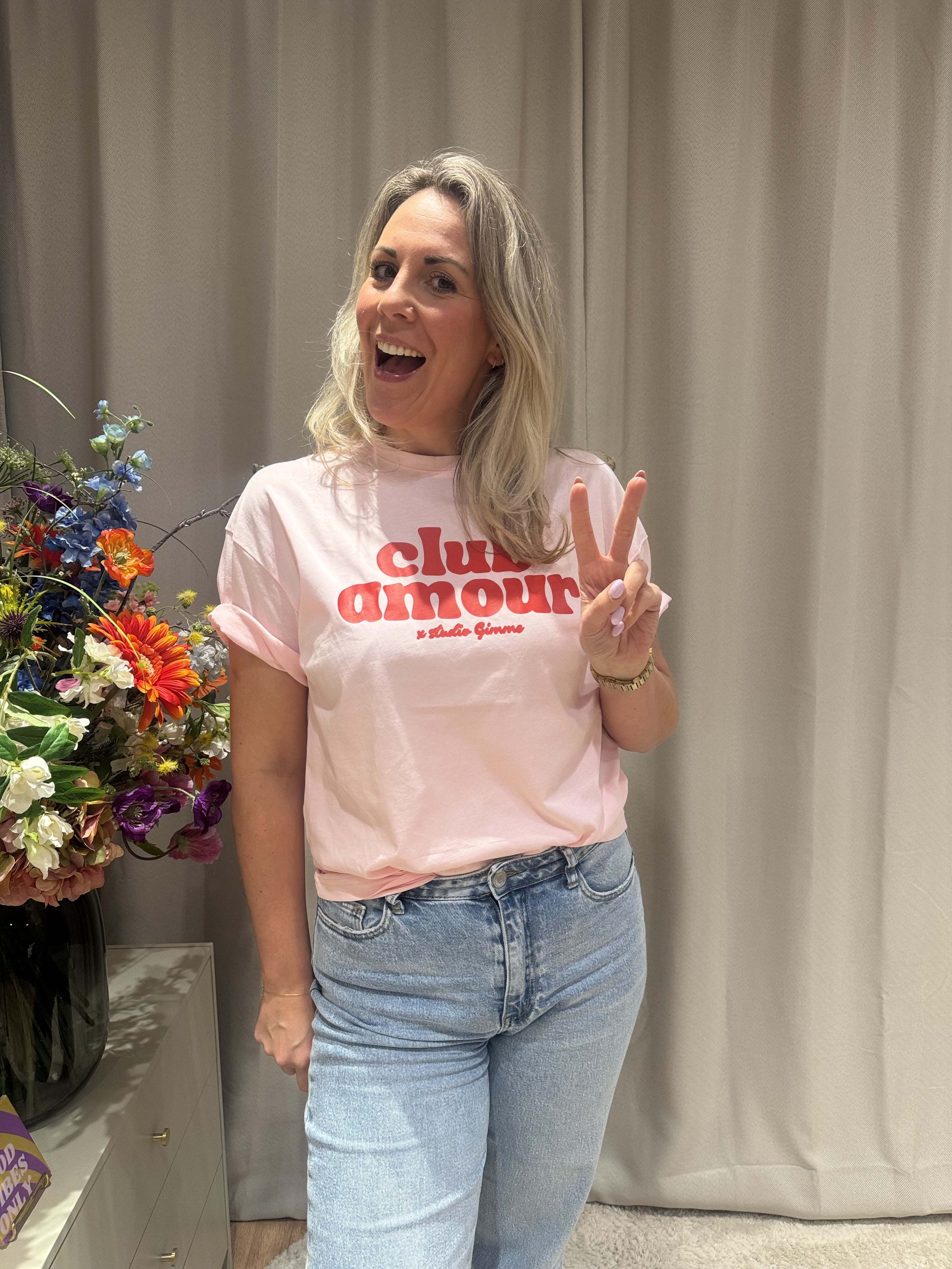 Camille - T-shirt Club Amour - roze