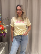 Louna - T-shirt Ciao Bella - zachtgeel