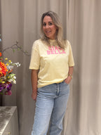 Louna - T-shirt Ciao Bella - zachtgeel